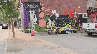 New mural in Lewiston pays tribute to citys former trolley system [upl. by Quartas]