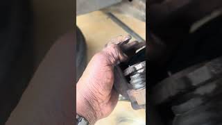 How to Depressing a Brake Caliper piston with a CClamp [upl. by Salome]