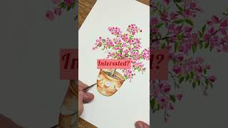 Easy watercolour flowers on my Patreon watercolour bougainvillea patreoncreator [upl. by Catto380]