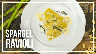 Hausgemachte Ravioli mit Spargelfüllung  Ravioli zuhause machen [upl. by Welcher]