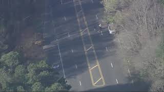 Sky 5 flies over Atlantic Avenue crash [upl. by Suoinuj]