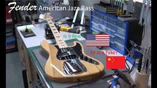 Fender American Jazz Bass is it Real or Fake Showing you how to tell if it is a genuine Fender [upl. by Ahseinar]