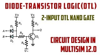 DiodeTransistor Logic DTL  2Input DTL NAND Gate  Circuit Design in Multisim 120 [upl. by Kotto]