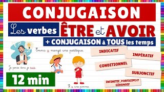 Conjugaison  les verbes être et avoir  leur conjugaison à tous les temps [upl. by Ahtelat4]