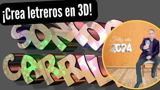 Como hacer textos en 3D 😱 [upl. by Imeaj]