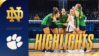 Irish Bounce Back and Sweep the Tigers  Highlights vs Clemson  Notre Dame Volleyball [upl. by Solenne]