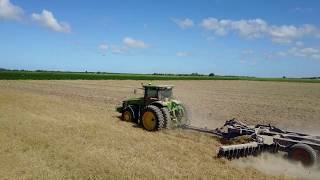 John Deere 8345R and Grizzly Offset  AgriCon Solutions [upl. by Vatsug804]