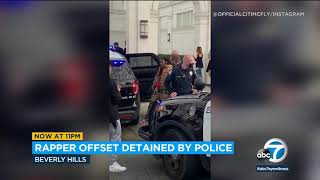 Rapper Offset briefly detained in Beverly Hills while live on Instagram later released [upl. by Noivaz997]