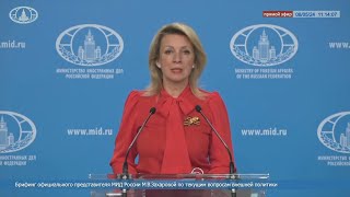 Russian foreign ministrys Zakharova holds weekly briefing English [upl. by Zacks]