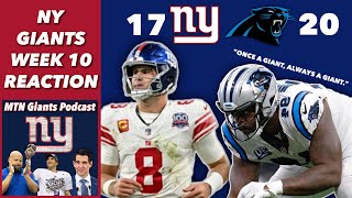 NY Giants Week 10 REACTION vs Panthers  They Really Lost LOL [upl. by Ailahtan]