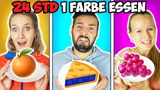 24 STUNDEN 1 FARBE ESSEN 6 Lustige Challenges mit Kaan Nina amp Kathi [upl. by Harriot]