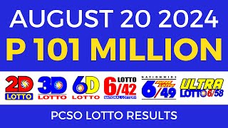 Lotto Result Today 9pm August 20 2024  PCSO Complete [upl. by Edrei978]