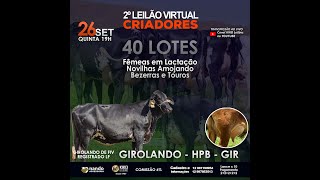 2º Leilão Criadores  GIROLANDO HPB GIR [upl. by Ahsenra]