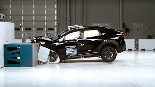 2024 Subaru Solterra updated moderate overlap IIHS crash test [upl. by Nnylidnarb]