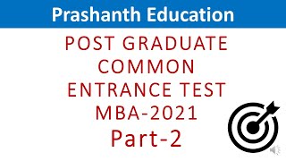 Karnataka PGCET 2022 PGCET MBA 2021 question paper solution with answers Part 2 [upl. by Nellda]