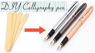 How to make a calligraphy pen with a stick and a can calligraphy [upl. by Tav296]