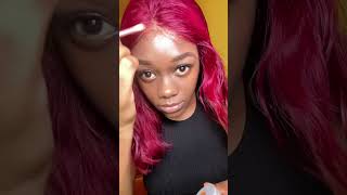 Quick Bob Wig Reinstall wigreinstall wigrevamp wiginstallation burgundyhair bobwig wigtutorial [upl. by Axel]