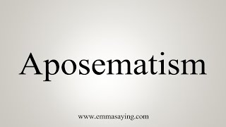 How To Say Aposematism [upl. by Murial]