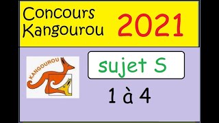 Concours Kangourou 2021 sujet S1ère et Term spé math questions 1 à 4 [upl. by Survance582]