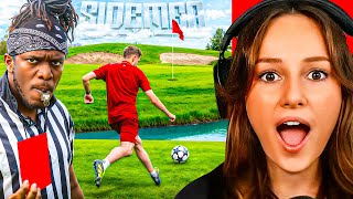 Freya Reacts to SIDEMEN FORFEIT FOOT GOLF [upl. by Gabriellia]