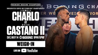 OFFICIAL WEIGHIN Jermell Charlo vs Brian Castano 2  CharloCastano2 [upl. by Anyaled556]