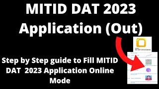 MITID DAT 2023 Application Started How to Fill MITID DAT Application Form Online Mode [upl. by Arodasi]