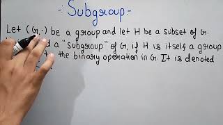 Group Theory Subgroup Definition and Examples of Subgroup Theta Classes [upl. by Pyle]