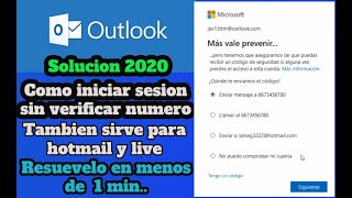 No puedo entrar a mi correo Outlook Hotmail ò Live  Solución 2020 [upl. by Manda]