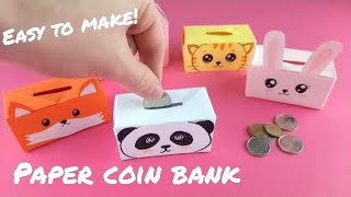 DIY paper piggy bank  Origami piggy bank  Easy paper money box [upl. by Sivam]