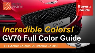 The Genesis GV70 Color Selections Featuring 12 Exterior Colors and 21 Interior Color Choices [upl. by Gleeson]