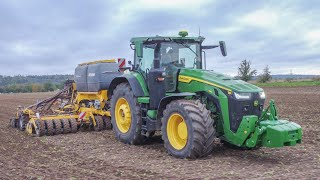 Nový John Deere 8R 370  BEDNAR OMEGA OO 6000 FL Setí ozimé Pšenice 2024 [upl. by Faust]