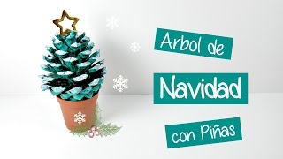 Ideas de Navidad 2  Árbol de navidad con piñas de pino [upl. by Atiuqcir141]