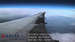 Delta DL84 Full Flight  Atlanta to London Heathrow Boeing 767400ER with ATC [upl. by Zelikow]