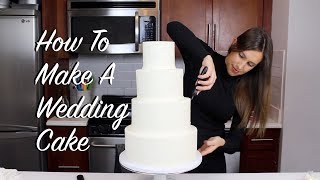 How To Make A Wedding Cake At Home  CHELSWEETS [upl. by Rora]