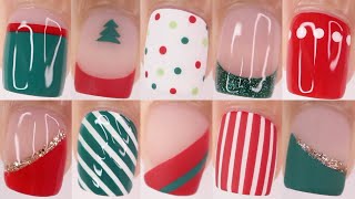 EASY CHRISTMAS NAIL DESIGNS  huge Christmas nail art compilation perfect for beginners [upl. by Nylknarf333]