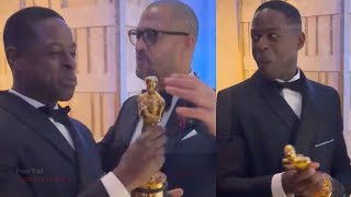 Sterling K Brown Holds Cord Jeffersons American Fiction Oscar [upl. by Lochner]