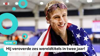 Amerikaans schaatswonder wint goud op drie  afstanden [upl. by Enaelem461]