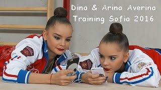 Dina amp Arina Averina RUS Training World Cup Sofia 2016 [upl. by Landan636]