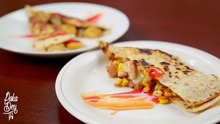 Chapati Quesadilla Recipe  Chicken and Vegetarian Quesadilla  HTV [upl. by Nunciata]