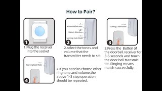 DIY Pairing of JSIEEM Wireless Doorbell [upl. by Malony]