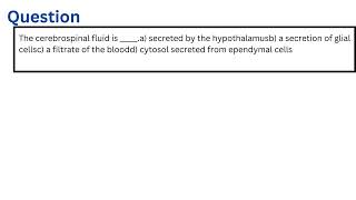 The cerebrospinal fluid is [upl. by Ydorb]