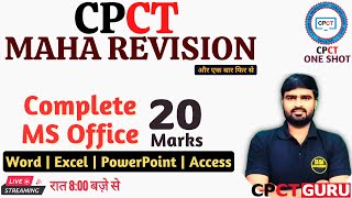 CPCT Maha Revision  MS Office  Word Excel PowerPoint  CPCT 1 Shot  Concepts  PYQs  CPCT 2024 [upl. by Namso]