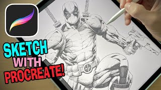 Procreate 2024 How To PencilSketch On The iPad [upl. by Ynos]