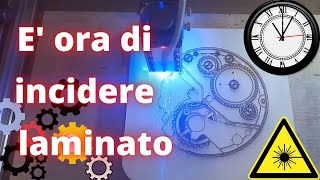 Incisione laser legno laminato  orologio fai da te [upl. by Niriam960]