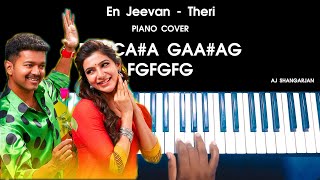 En Jeevan  Theri Song Piano Cover With NOTES  AJ Shangarjan [upl. by Fronniah379]