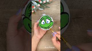 Grinch Christmas Ornament Painting ❄️🎄 Art for Kids shorts christmasart artforkids [upl. by Ahsinned]