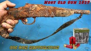 Gun Restoration Most antique Handmade 1917 12 Gauge  Most Old Gun  Old Gun Restoration [upl. by Amoreta24]