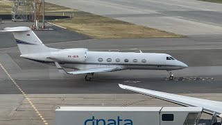 A Gulfstream G450 landing and taxiing [upl. by Pufahl380]