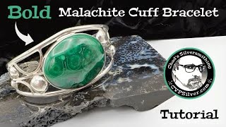 Make a Bold Malachite Cuff Bracelet A Silversmithing Tutorial [upl. by Andrel704]