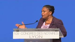 109° congrès des notaires de France  discours de Christiane Taubira [upl. by Noeled]